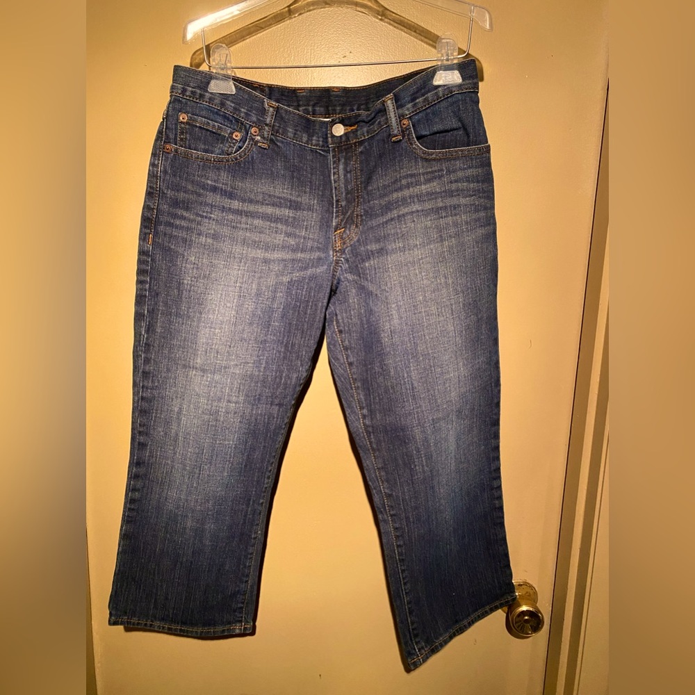 Lucky Brand Dungarees, classic fit crop, 30